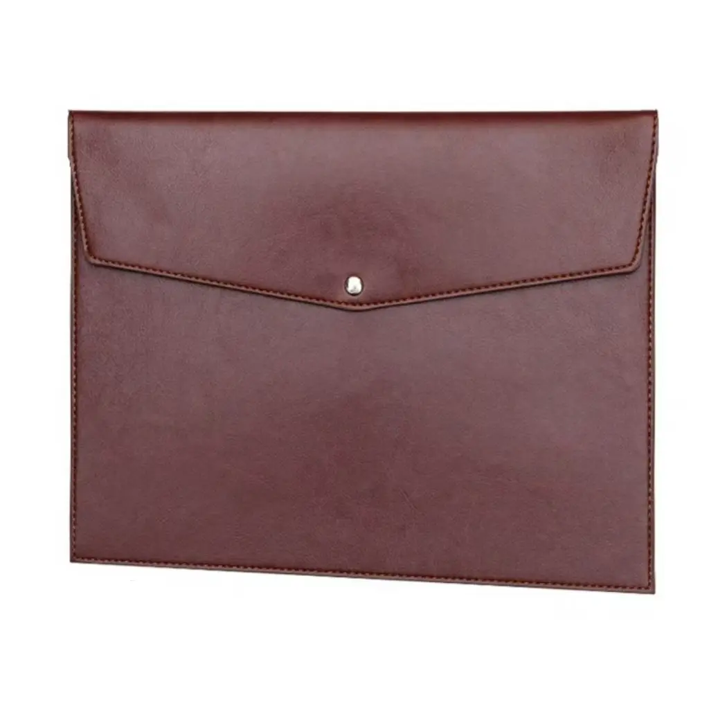 Leather File Bag A4 Paper Folder, Portable Business Portfolio Bill Storage, Package Information Organizer, Durable Document Holder