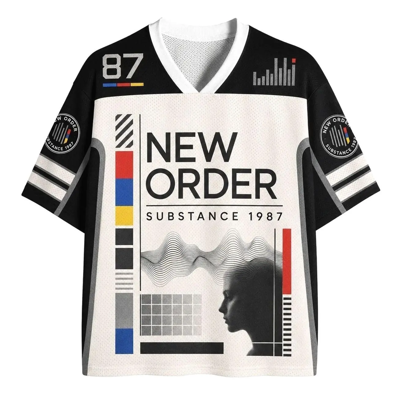 New Order Synth Pop Band Graphic Jersey Shirt Vintage Retro Sports Mesh Fan Apparel R2D 9UQ