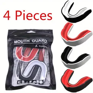 Anti-chipping Basketball Sports Mouth Guard, 4 Counts/set Boxing & Martial Arts Mouth Guard, Mouth Protective Tool for Sports, Christmas Gift, Sports Mouthguard, Boxing Gear, Boxing Accessories, Boxing Equipment