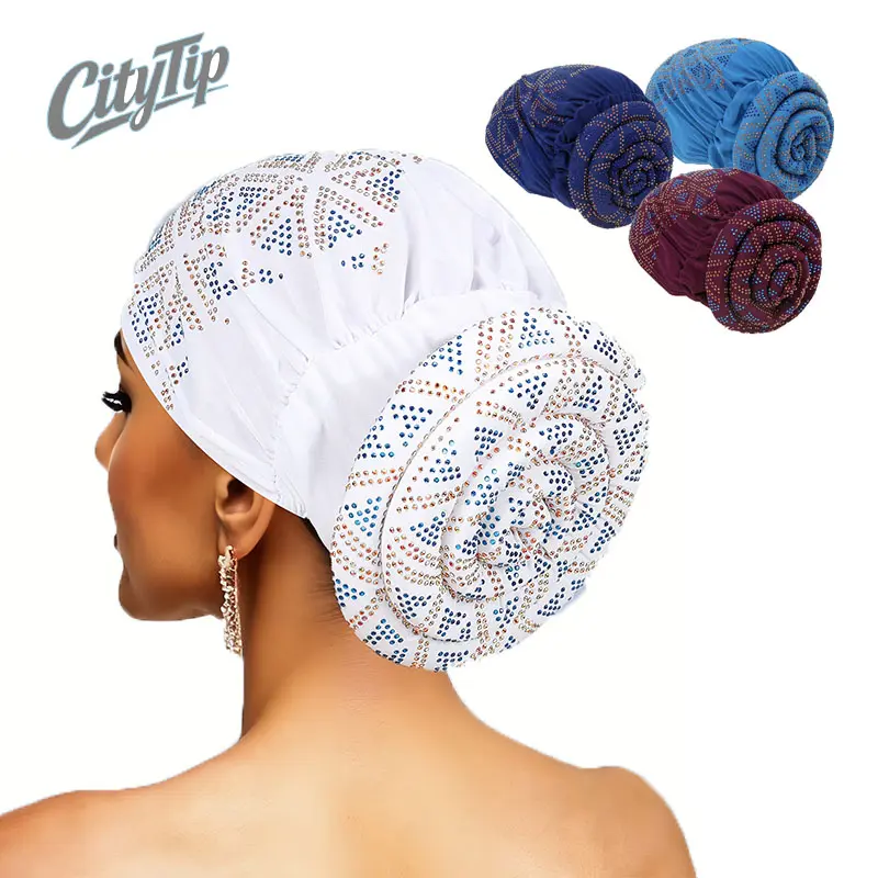 African Luxury Crystal Turban Hat for Women | Pre-Tied Rhinestone Headwrap with Oversized Bow | Elegant Glam Head Scarf | Wedding Guest & Church Hat | Old Money Aesthetic, Coquette Style, TikTok Viral GRWM Headwear for Party, Ball & Special Occasions