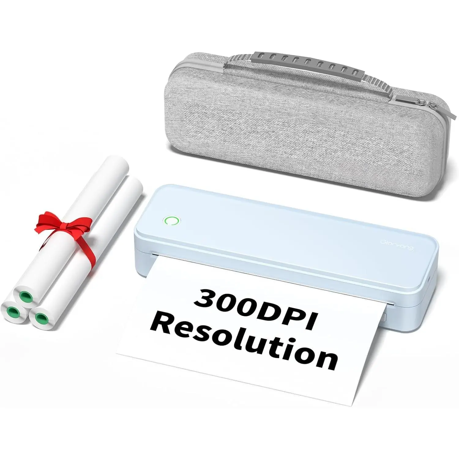 300DPI Portable Printer  for Travel, Inkless Small  Printers for  Use, Compatible with Mobile Phone & Laptop, Support 8.5 x 11 Inch & A4 Thermal Printer Paper, Blue
