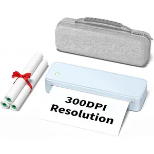 300DPI Portable Printer  for Travel, Inkless Small  Printers for  Use, Compatible with Mobile Phone & Laptop, Support 8.5 x 11 Inch & A4 Thermal Printer Paper, Blue