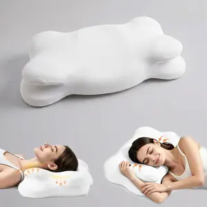 3D Sleep Pillow — Memory Foam Cloud Pillow: Removable, Washable, and Breathable Cover; Features 3 Distinct Sleep Zones and 2 Height Options; Suitable for Various Sleeping Positions, Including Back, Side, and Stomach Sleeping.