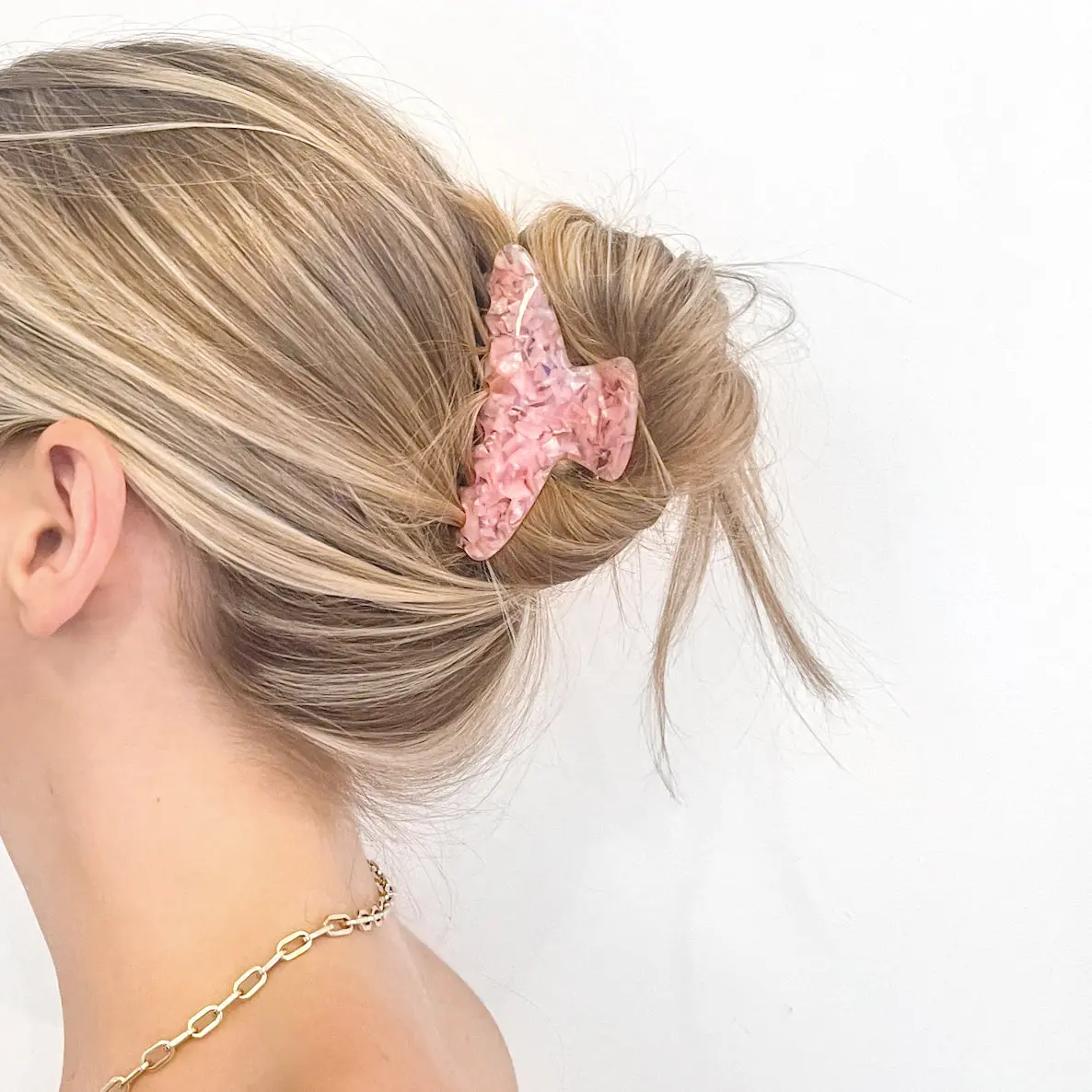 Happy Hour Pink French Biodegradable Claw Clip