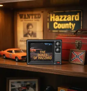 The Dukes of Hazzard Retro TV Display Stand Desk Art 1980s TV Show