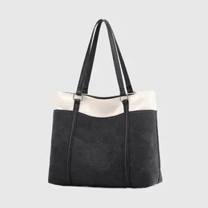 Women's Work Bag with Laptop Compartment Zipper Pockets Teacher Totes Purse Canvas Tote Bag Large Stylish Commuter Shoulder Bag Everyday gift idea shopping Large capacity zipper casual trendy christmas everything solid Machine Washable shopping bag
