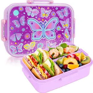 Bento Lunch Boxes for Kids, 1200 ml BPA-Free Leak-Proof Children Food Containers with 3 Compartments, Back to School Students Daycare Lunches Snack Container
