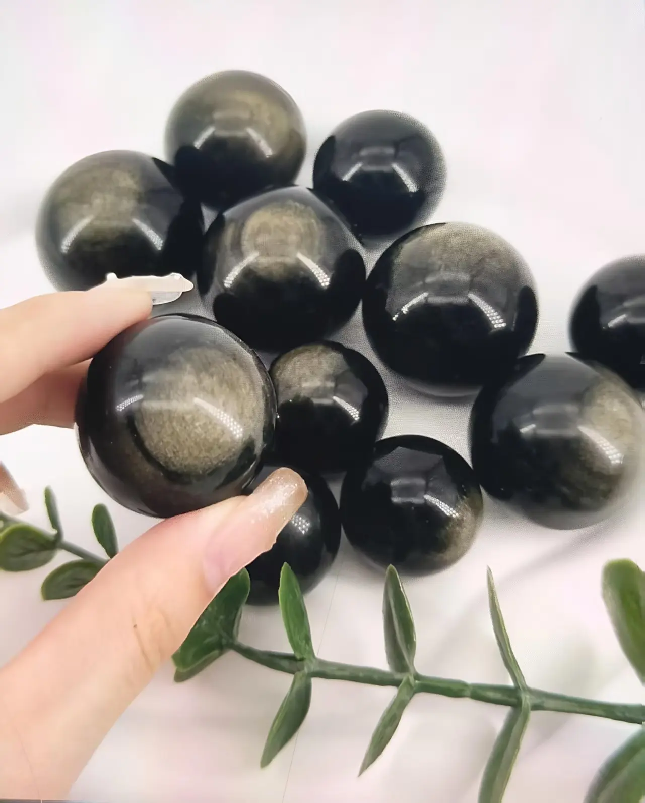 Natural Golden Obsidian Sphere Crystal, golden glitter crystal, home decoration, holiday gift