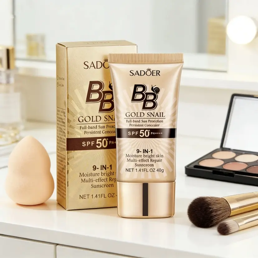 High-coverage waterproof snail BB cream - matte finish, long-lasting moisturizing and oil control, creates a natural makeup look, refreshing and non-greasy, perfect for makeup beginners, a great gift for Mother's Day, Christmas, and Valentine's Day.