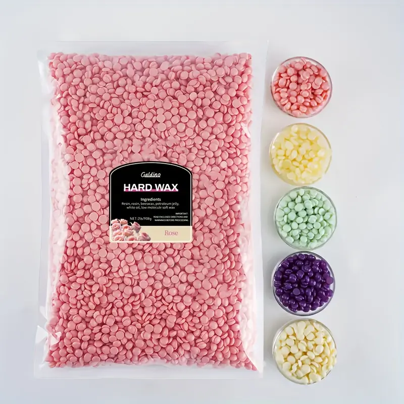 1000g/908g Hard Wax Pearls, Hypoallergenic Wax Beads for Hair Removal, Paperless Wax Balls for Sensitive Skin Waxing, Multiple Colors Available, Full Body Use