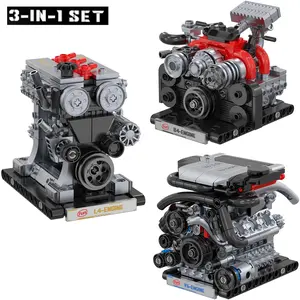 Toyota L4 Subaru B4 Audi V8 Engine Building Kit, Simulation Mechanical Blocks with Motor, Manual Operation, Suitable for Ages 14+, Unisex