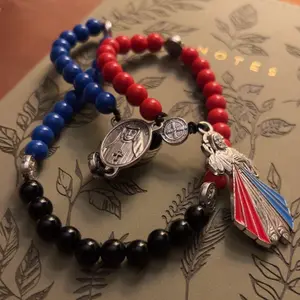Divine Mercy Chaplet Stretchy Rosary Bracelet  (Homemade and Made-to-order)