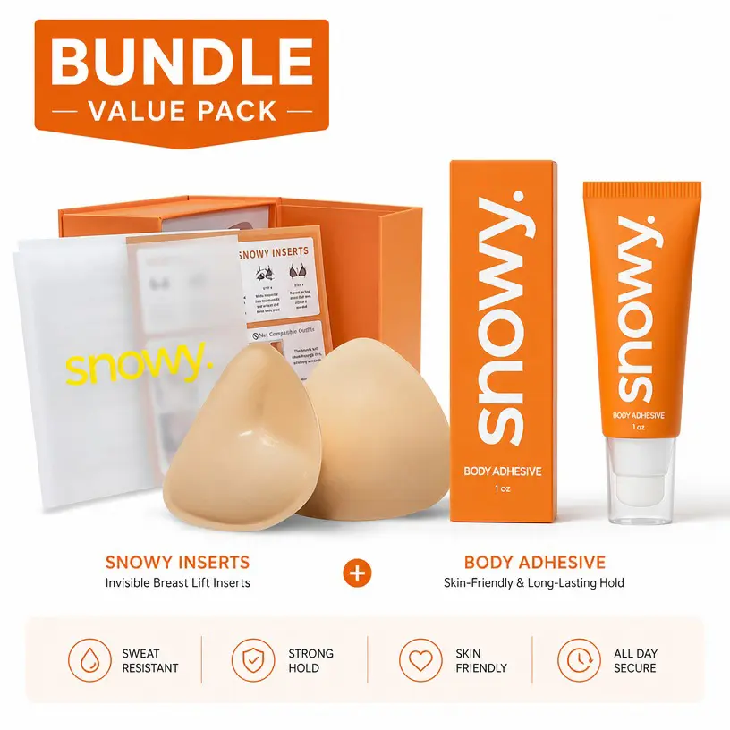 Snowy Sticky Push Up Inserts - Instant Boost Double-Sided Adhesive Bra Cup for Women - Womenswear Clothing Push-Up Ultra Boost Inserts for Women sticky push up pads adhesive bra double sided sticky lift pads inserts Bra Cup