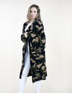 Eyelash Camouflage Long Sleeve Cardigan W/ Pockets - (S/M, L/XL)