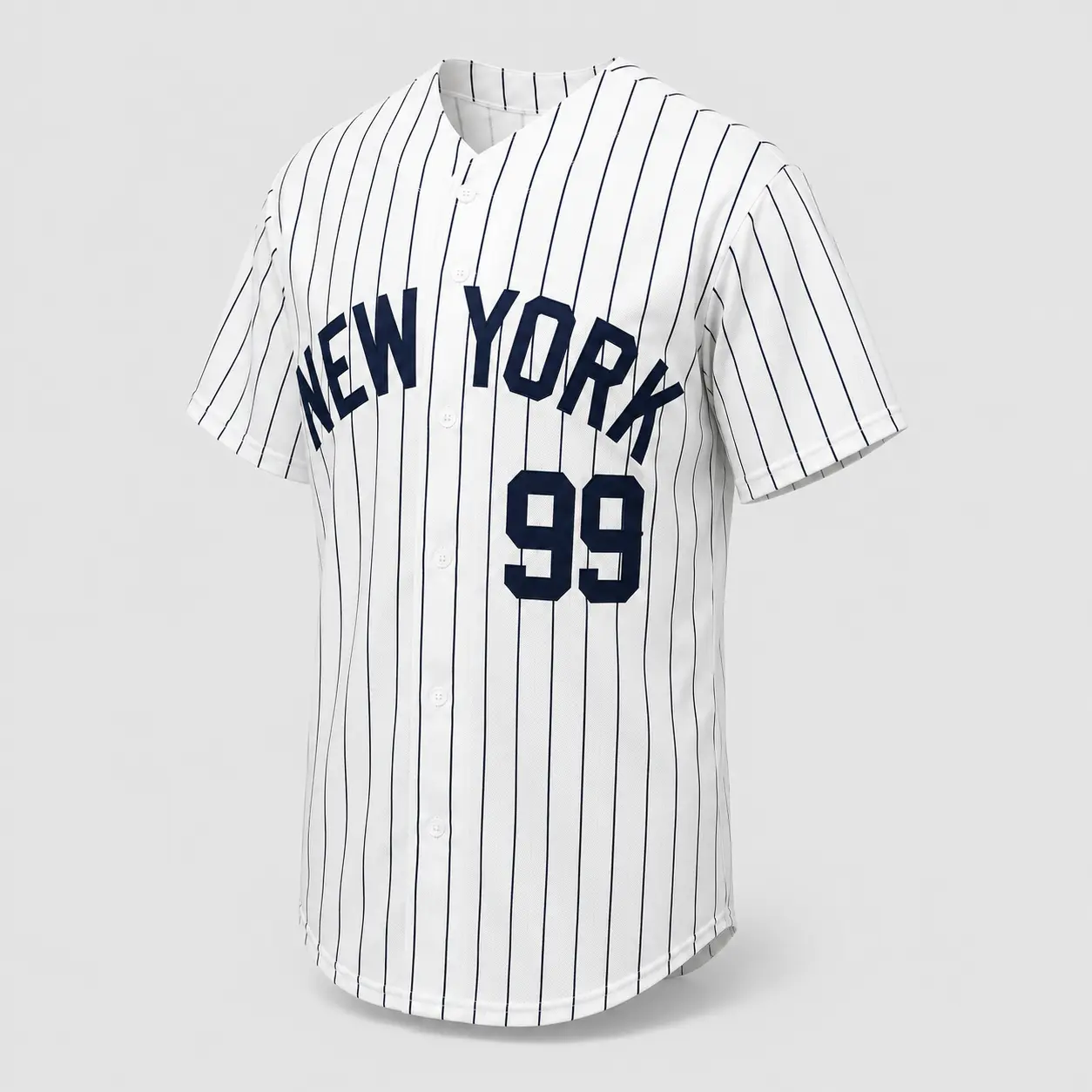 Unisex New York 99 Pinstripe Baseball Jersey - Classic Navy White Button-Up Professional Sports Fan Apparel (Sports & Outdoor Clothing)