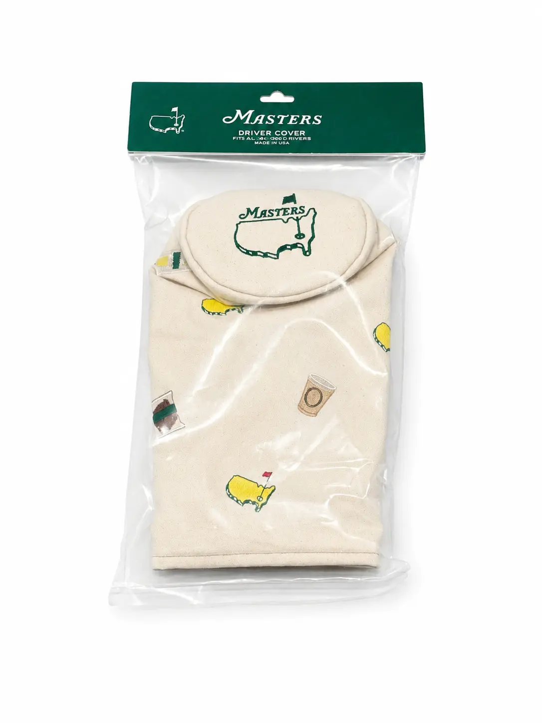 Officially Licensed Masters Concessions Embroidered Seamus Golf Canvas Driver Headcover - Authentic Logo, Standard Fit, Unisex Golf Collector Accessory, Fits 400-46Cc Drivers