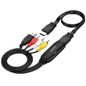 RCA to HDTV Converter, AV to HDTV Adapter, 1080P RCA Composite CVBS Video Audio Converter Adapter, Support PAL/NTSC for TV/PC/PS3/STB (HDTV Cable Included)