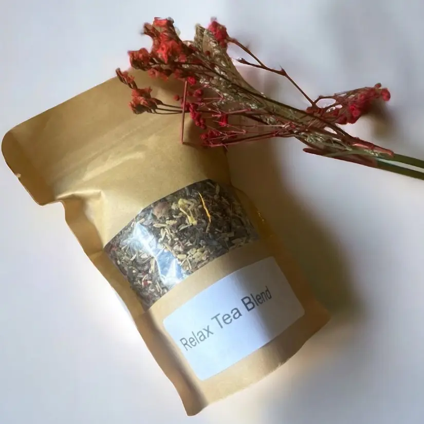 Relax Tea Organic by Coexisting Herbalist - Natural Herbal Blend for Sleep, Stress Relief, and Colic Relief - Lemon, Beverage