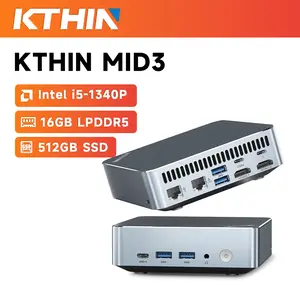 Kthin MID3 Mini PC, Intel Core i5-1340P, 16GB DDR5 RAM, 512G SSD, Windows 11 Pro, WiFi 6 + BT5.2, Dual 2.5G+1G LAN, 2 HDMI (2.1+1.4), 4K Ultra-Compact Home Office Gaming Mini Computer outdoorfun