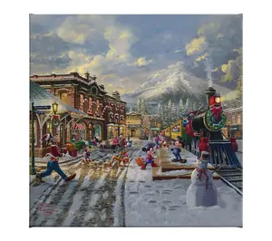 Thomas Kinkade Mickey & Minnie Candy Cane 14x14Gallery Wrap