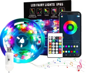 Led Strip Lights 16/32/64 FT Smart with App Remote Control, 50 RGB for Bedroom, Living Room, Home Decoration, Music Sync Color Changing for Room Party Rgb Backlighting