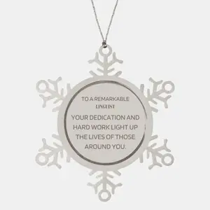 Remarkable Linguist Gifts, Your dedication and hard work, Inspirational Birthday Christmas Unique Snowflake Ornament For Linguist, Coworkers, Men, Women, Friends