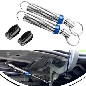 2 PCS Car Trunk Spring, 5.9"-9.44" High Carbon Alloy Steel Full-Thread Screw-Adjustable Automatic Lifting Spring Device, Multi-Functional Auxiliary Opening Accessory, for Most Models (Silver)