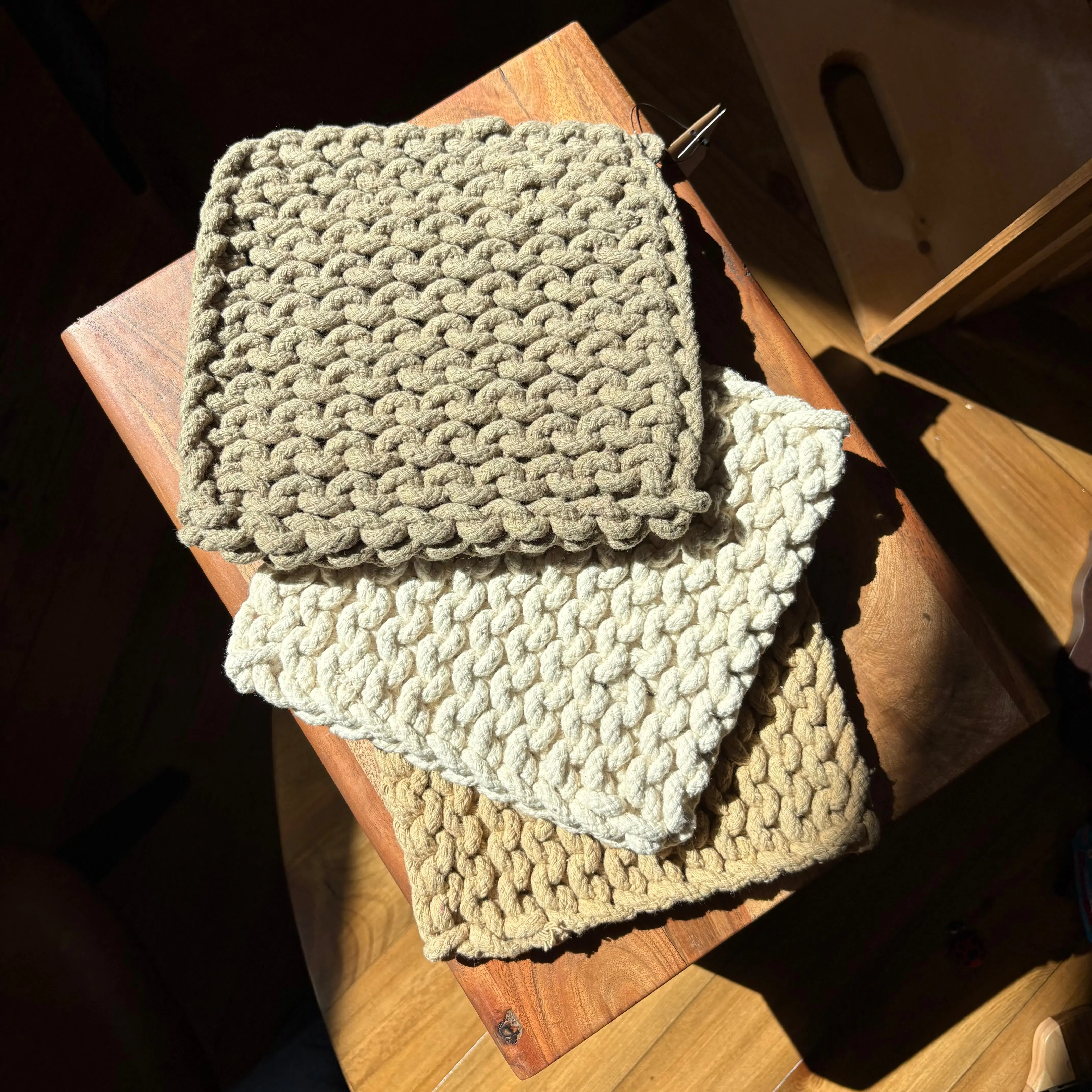 8 " Square Cotton Crocheted Pot Holder