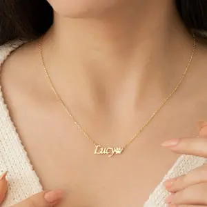 AS179 Personalized Custom Name Puppy Paw Print Pendant Stainless Steel Cutting Necklace Gift for Men and Women