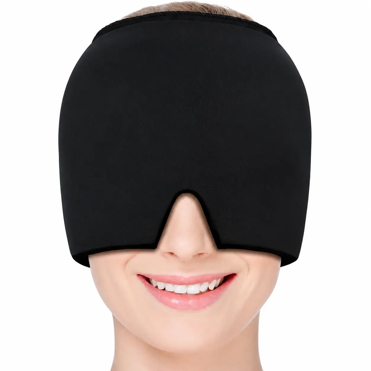 1 Piece Cooling Gel Migraine Relief Cap - Wraparound Sleep Mask, Soothing Ice Head Wrap for Head Pain, Tension, Puffy Eyes, Light Blocking, Odorless Home Supply for Family Holiday Gift