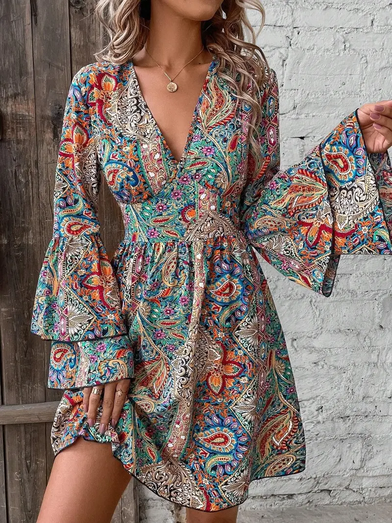 Long sleeve a line dress for women - TikTok Shop