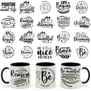 20pcs/set Inspirational Quotes UV DTF Transfer Stickers, Sticker Packs, Cup Stickers, Positive Stickers, Motivational Word Stickers, Motivational Phrases for Mugs & Tumblers, Ideal for Crafting & Positivity Lovers