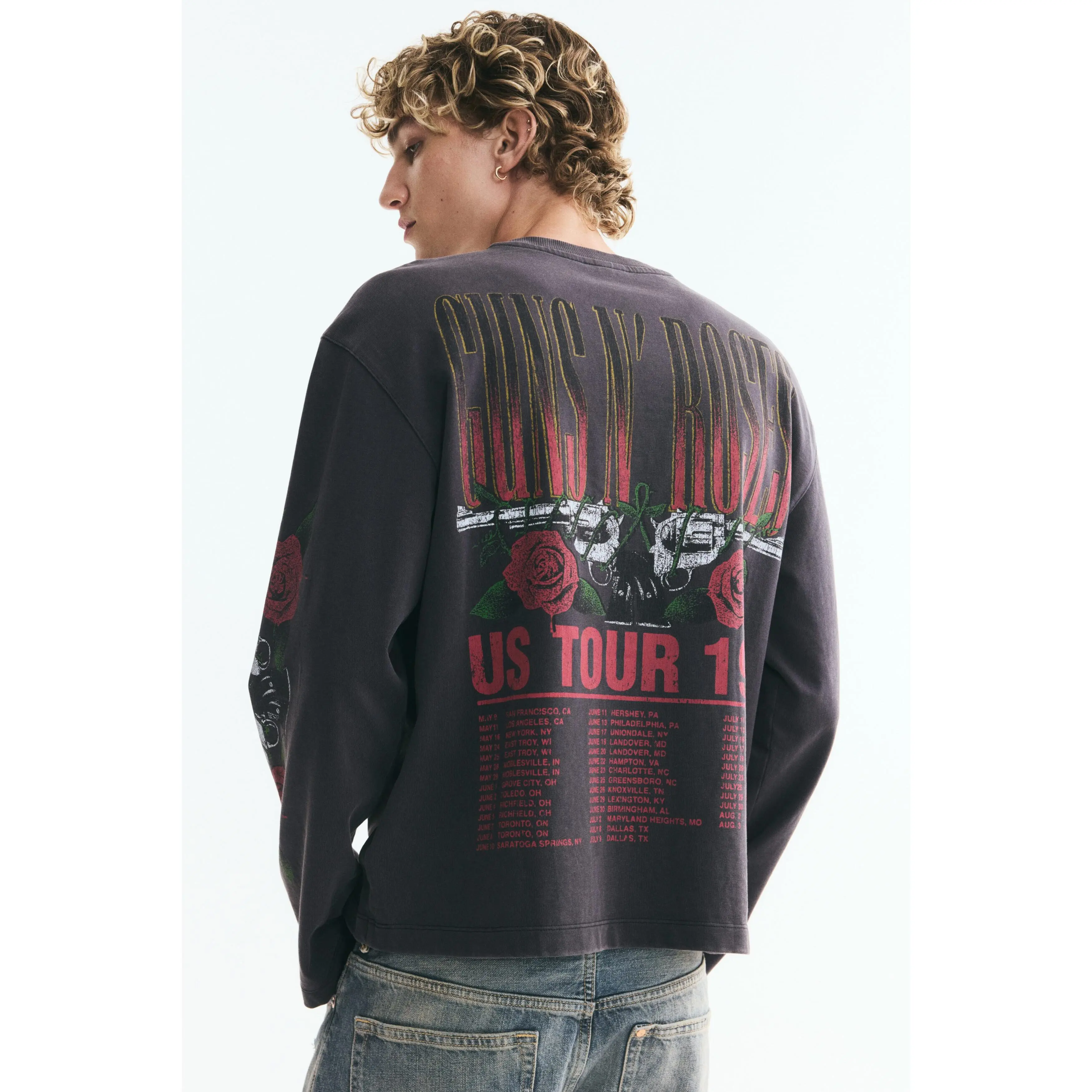 H&M Relaxed Fit Long-sleeved printed cotton T-shirt