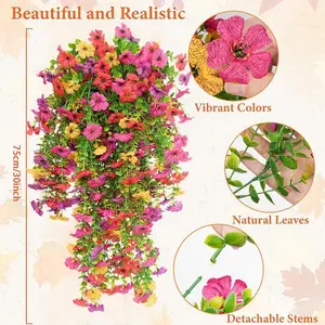 COROXAS 6/8/12/16 Bundles Faux Outside Boxwood UV Resistant Fake Outdoor Flowers Safe Colorful Decor for Mom Approved Home Garden Kids' Party