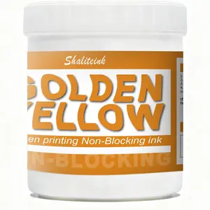 Shaliteink Golden Yellow Plastisol Ink  Non-Blocking Screen Printing for Cotton Polyester Fabrics Vibrant Quick-Set Curing, Highly Opaque Screen Printing Ink, Polyester and Other Fabrics ， ink，Fabric paint，Fabric Emulsion,wash-resistant textile paint