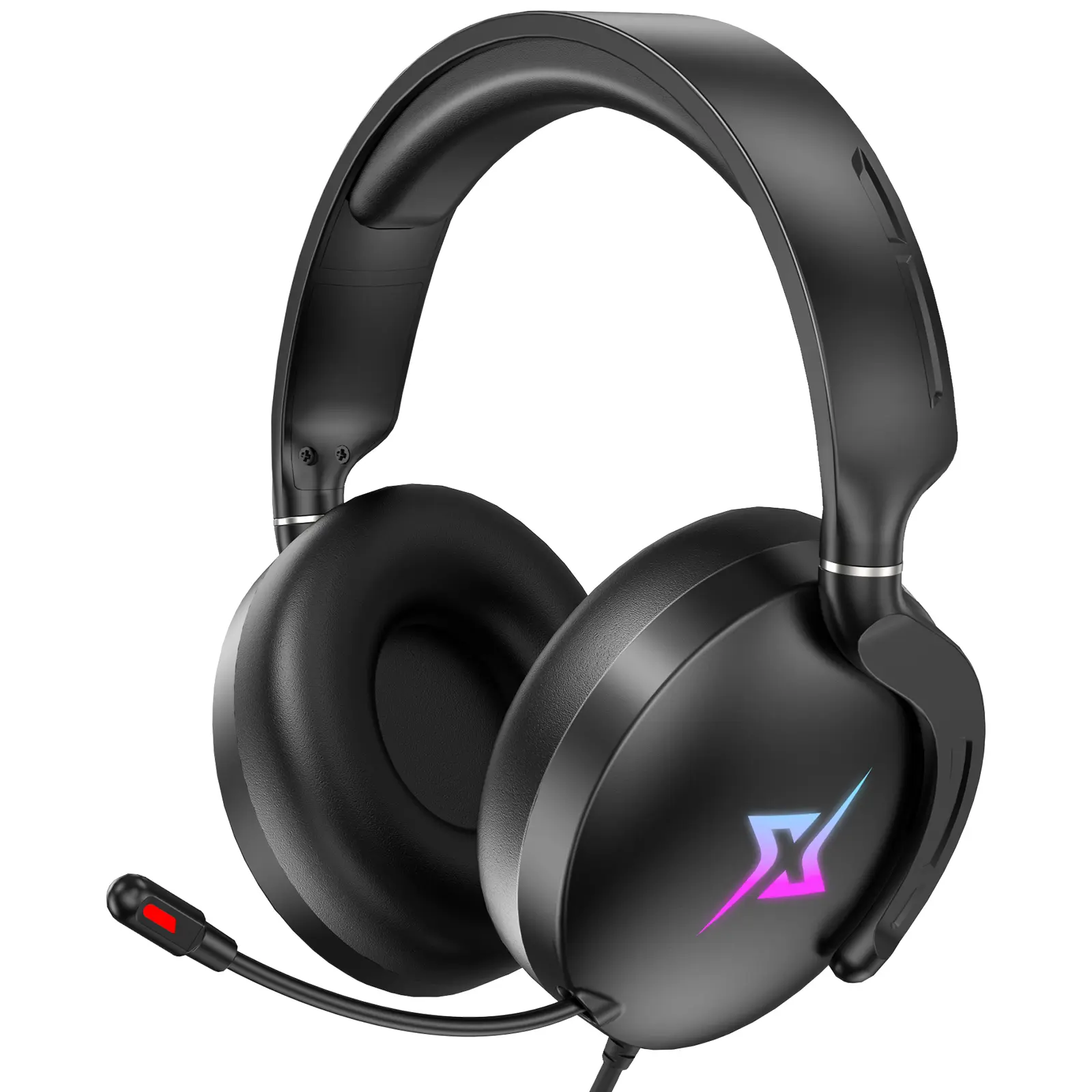 908 Black Gaming Headset with Noise Canceling Microphone - 3.5mm Jack Gaming Accessories, Neodymium Driver, LED Lights, Volume Control, Foam Coating, Adjustable Mic Fit, Multi-Platform for PC, PS4, PS5, Switch, Xbox 1, Xbox Series X|S, Computer Headsets