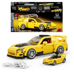 Mattel Brick Shop Hot Wheels ’07 Honda S2000 Building Toy Kit 257pc with Realistic Details Exclusive Metal Car & Decal Sheet