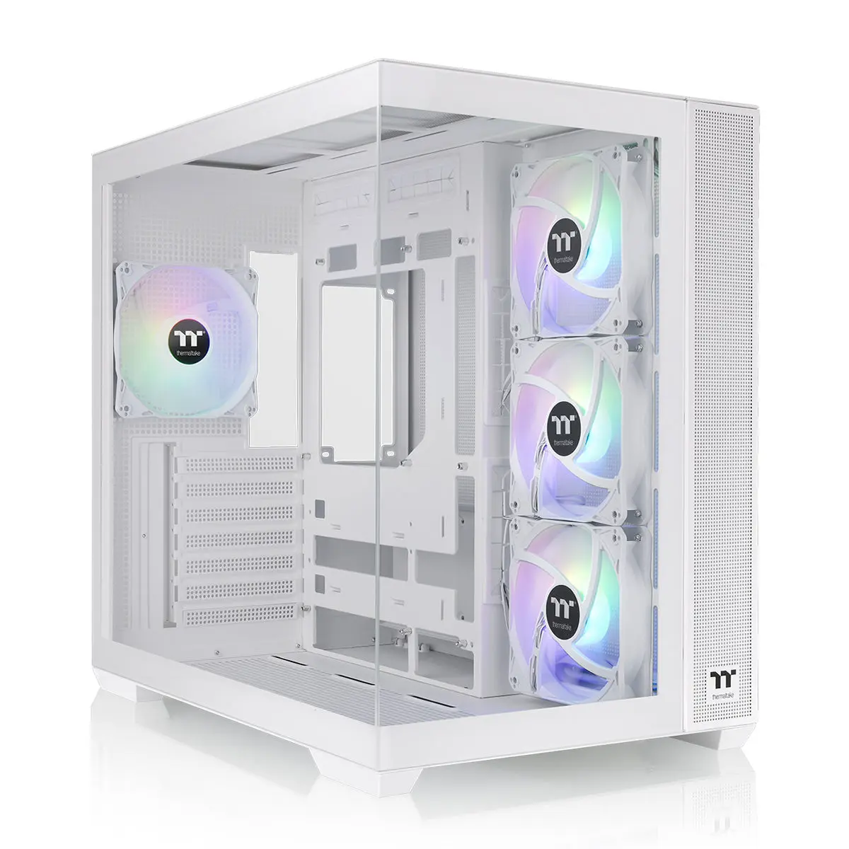 View 380 TG ARGB Snow Mid Tower PC Case, Desktop PC Unit Component for Computers & Office Equipment