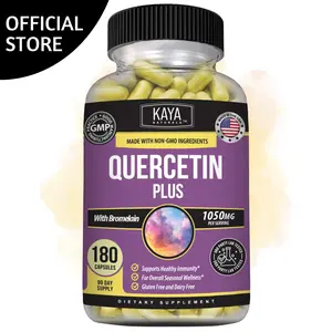 Kaya Naturals Quercetin Plus | Quercetin Supplement with Bromelain & Vitamin C | Daily Wellness Support | 180 Capsules