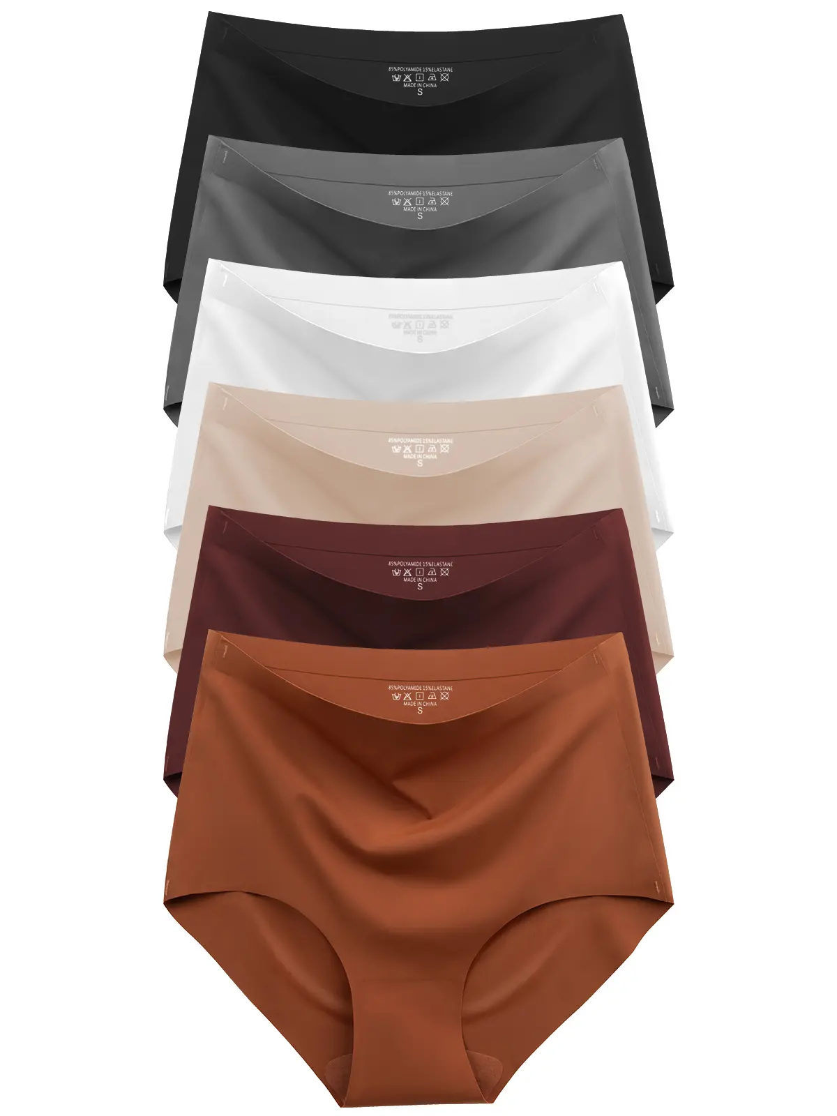 Womens Underwear Seamless High Waisted Briefs Silky Stretch No Show Breathable Full Coverage Ladies Panties 6 Pack Womenswear