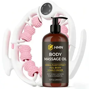 【Featured TikTok Products】HMN Lymphatic Massage Roller & Oil Kit | Fascia Blaster Muscle Relaxer for Post-Workout Recovery, 10 fl oz | Spring Glow Up