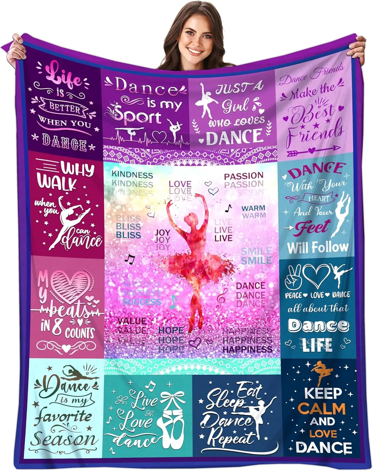 Dance Blanket Dance Gifts for Girls Women Dance Flannel Throw Warm Blanket for Boys Teens Kids Sofa Bed Home Decor Dance Lovers Gifts 50"x40"