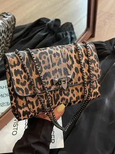 Fashion Leopard Pattern Underarm Bag, PU Leather Shoulder Bag for Women, Casual Trendy Versatile High-quality Daily Commuting Bag, Girl Fashionable Shopping Bag