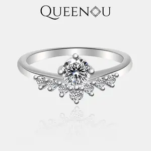 【861】Valentine's Flash Sweet Crown Princess synthetic moissanite Ring - Elegant Wedding/Engagement Gift, Royal-Inspired Design for Women, Fashionable Statement Jewelry