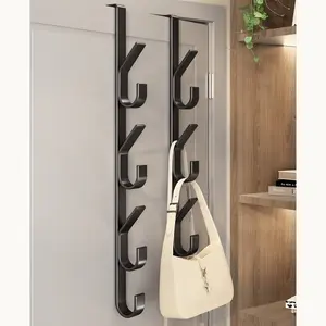 Heavy-Duty Carbon Steel Over-The-Door Hooks, Multipurpose Towel Rack & Storage Solution, Easy Install Without Drills, Ideal for Bathrooms