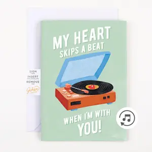 Endless Never Gonna Give you Up Valentines Greeting Card with Glitter