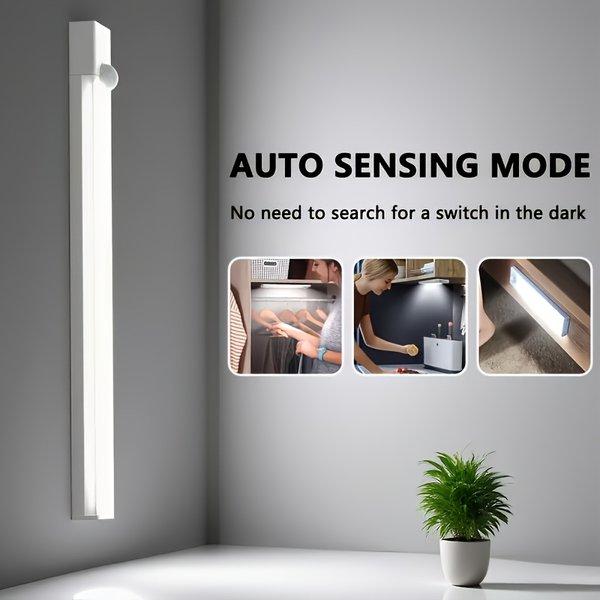 LED Motion Sensor Cabinet Lights USB Rechargeable Dimmable 3 Modes Wireless Night Light for Bedroom Stair Kitchen Office Bedside Cabinet Lighting