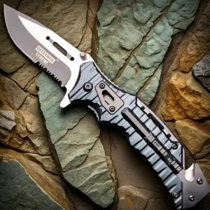 USMC Xtreme Classic 9" Chef's Knife Black Aluminum Handle High Carbon Steel Blade Camping Outdoor