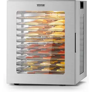 VEVOR Food Dehydrator Machine, 8 Stainless Steel Trays, 400W Electric Food Dryer with Adjustable Temperature 24-Hour Timer, Food Dehydrator for Jerky, Meat, Fruit, Vegetables, Herbs, Dog TreatsVEVOR Super Brand Day