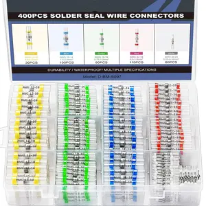 400/430PCS Solder Seal Wire Connectors, Self Soldering Heat Shrink Butt Connector Solder Sleeve Waterproof Insulated Electrical Butt Splice Wire Terminals for Marine Automotive Boat Truck